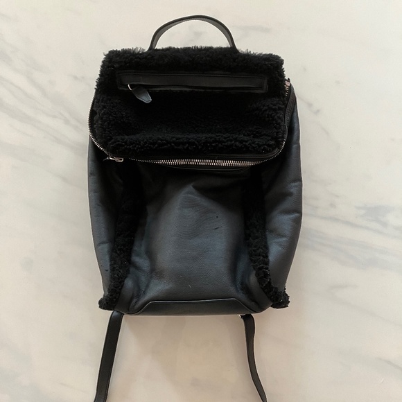 black leather and shearling alexander wang backpack NEW Alexander Wang Black Leather Shearling Backpack with Dustbag